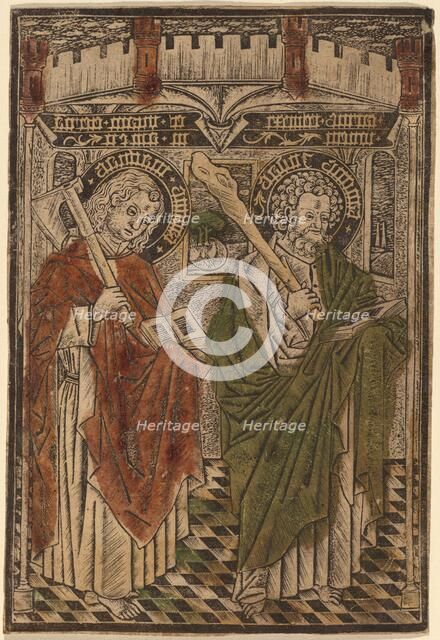 Saint Matthias and Saint Jude with Articles from the Credo, 1450/1460. Creator: Master d.