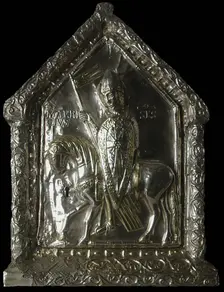 Saint Maurice equestrian. Shrine of the Children of Saint Sigismond, c.1160. Creator: Westeuropäische angewandte Kunst