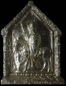Saint Maurice equestrian. Shrine of the Children of Saint Sigismond, c.1160. Creator: Westeuropäische angewandte Kunst