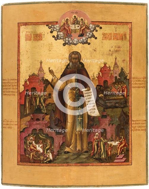 Saint Macarius of Unzha with Scenes from his Life, Mid of the 19th cen.