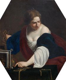 Saint Magdalene, rejecting the symbols of transience, First Half of 17th cen.. Creator: Gentileschi; Artemisia (1598-1653)