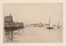 Saint-Malo Viewed from Dinard (Saint-Malo vu de Dinard), 1914. Creator: Eugène Bejot (French, 1867-1931)