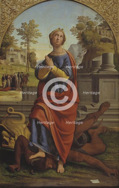 Saint Margaret, 1524. Creator: Ortolano (Benvenuti), Giovanni Battista (c. 1480-1525).