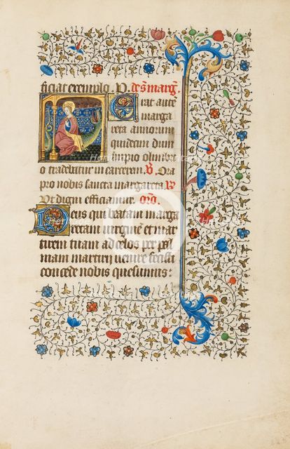 Saint Margaret and a Dragon; Book of Hours, about 1440-1450. Creator: Workshop of the Bedford Master.