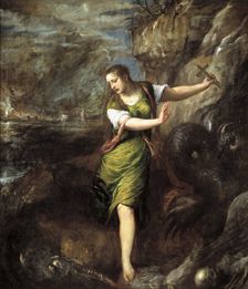 Saint Margaret and the Dragon, c1565. Creator: Titian