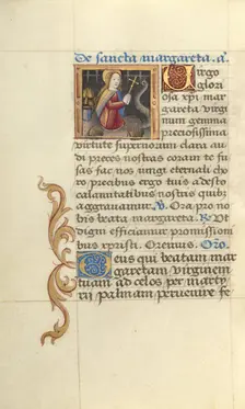 Saint Margaret and the Dragon; Poncher Hours, about 1500. Creator: Master of Jacques de Besancon