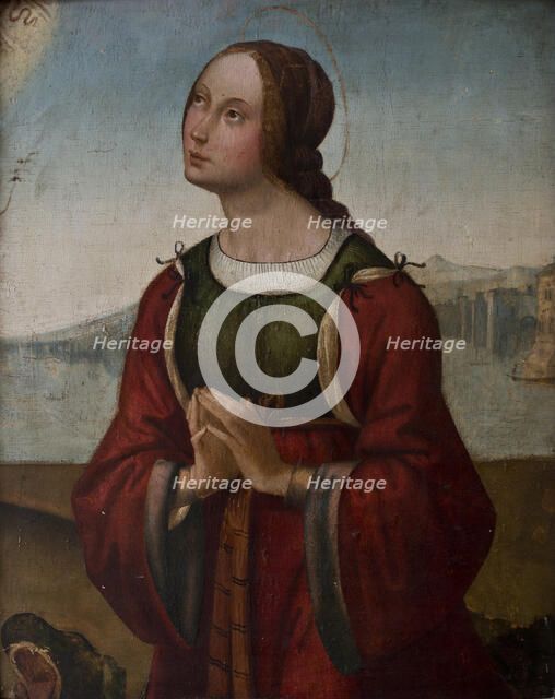 Saint Margaret in prayer, Early16th century. Creator: Costa, Lorenzo (1460-1535).