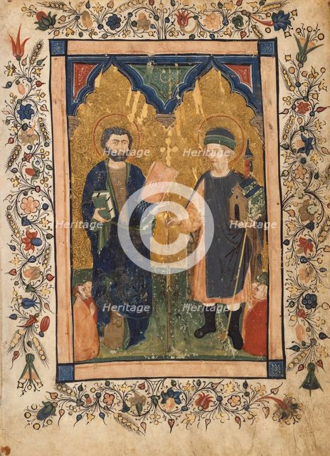 Saint Mark the Evangelist and Saint Sinibaldus Venerated by Members of a Lay..., ca. 1425-34. Creator: Cristoforo Cortese.