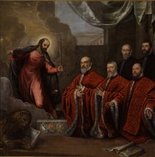 Saint Mark in Glory and portraits of three Avogadori, 1623. Creator: Domenico Tintoretto