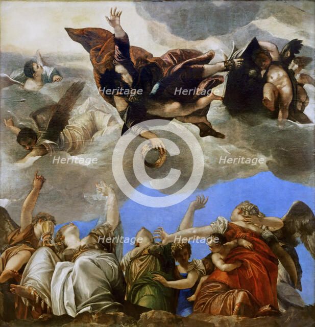 Saint Mark rewarding the theological virtues. Artist: Veronese, Paolo (1528-1588)