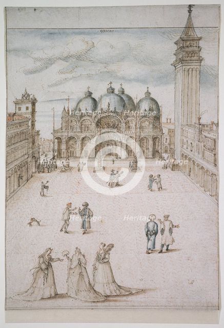 Saint Mark's Square in Venice, c1578-1593. Creator: Joris Hoefnagel.