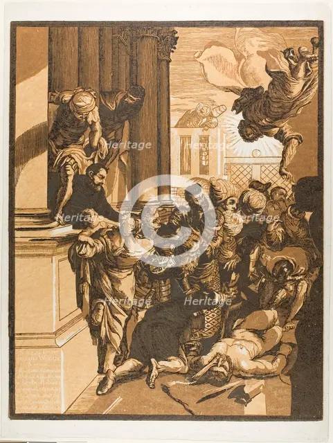 Saint Mark Saving a Slave from Torture, from Opera Selectiora, 1745. Creator: John Baptist Jackson.