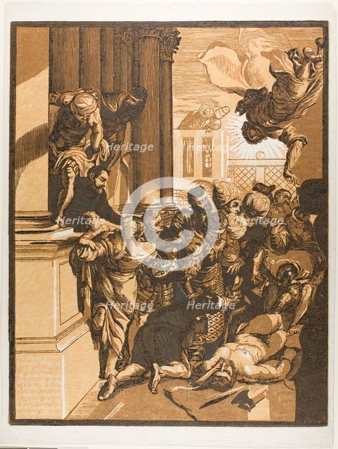 Saint Mark Saving a Slave from Torture, from Opera Selectiora, 1745. Creator: John Baptist Jackson.