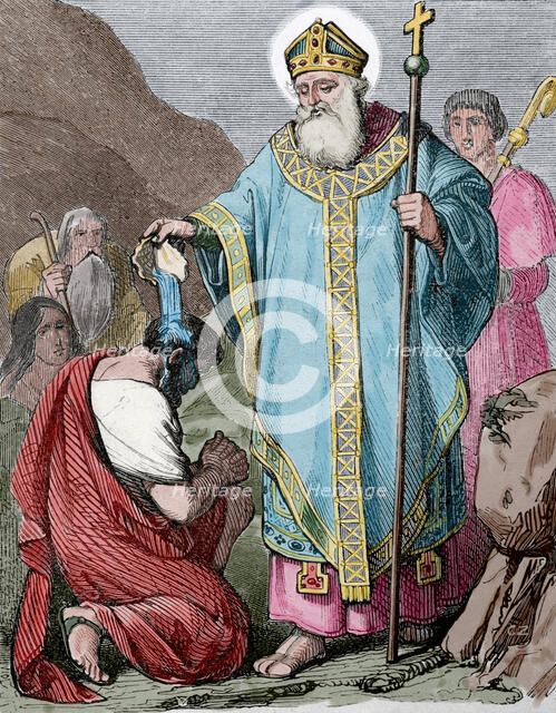 Saint Martial, first bishop of Limoges, 1852. Creator: Capuz.