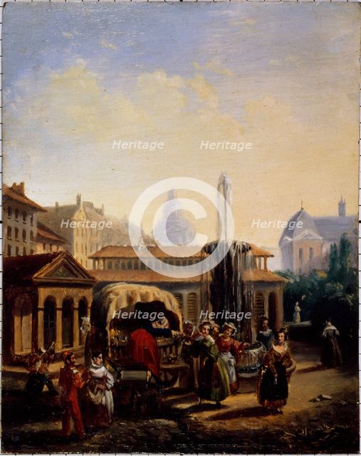 Saint-Martin market, around 1835. Creator: Jean Baptiste Lecoeur.
