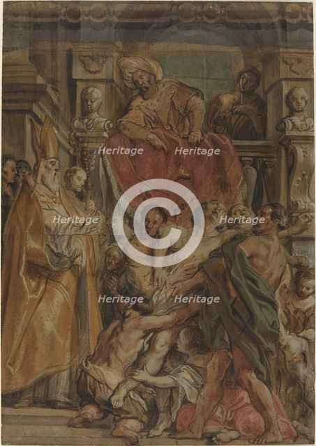 Saint Martin of Tours Healing the Servant of Tetrodius, c. 1630. Creator: Jacob Jordaens.