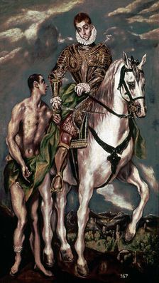 Saint Martin and the Beggar painting by El Greco, between 1604-1614
