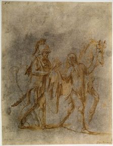 Saint Martin and a Beggar early 16th century. Artist: Giulio Romano