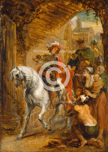 Saint Martin Dividing His Cloak, c. 1640/1645. Creator: Jan Boeckhorst.