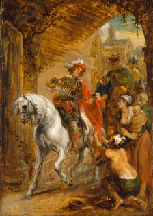 Saint Martin Dividing His Cloak, c. 1640/1645. Creator: Jan Boeckhorst
