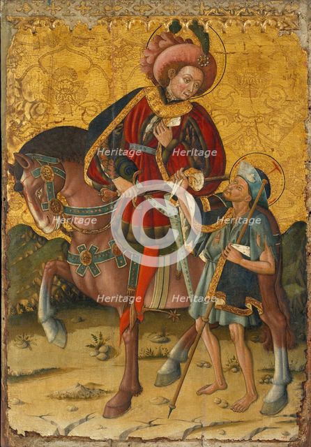Saint Martin Sharing his Cloak, c. 1440. Artist: Blasco de Grañén (?-1459)
