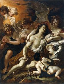 Saint Mary Magdalen surrounded by angels. Artist: Ricci, Sebastiano (1659-1734)