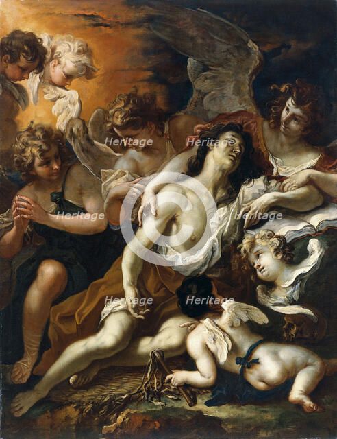 Saint Mary Magdalen surrounded by angels. Artist: Ricci, Sebastiano (1659-1734)