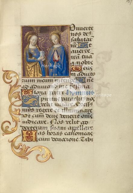 Saint Mary Magdalene and the Virgin; Poncher Hours, about 1500. Creator: Master of the Chronique Scandaleuse.