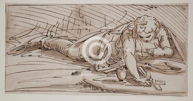 Saint Mary Magdalene in the Wilderness, between 1560 and 1569. Creator: Luca Cambiaso.