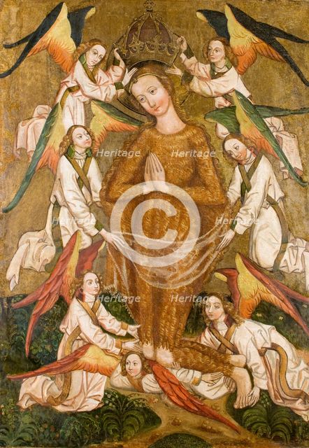 Saint Mary Magdalene Lifted by Angels, Altar Retable from the Church in Moszczenica Nizna..., c1480. Creator: Unknown.