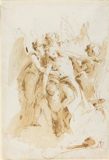 Saint Mary Magdalene Lifted by Angels, c. 1740. Creator: Giovanni Battista Tiepolo