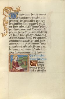 Saint Mary Magdalene; Poncher Hours, about 1500. Creator: Master of Jacques de Besancon