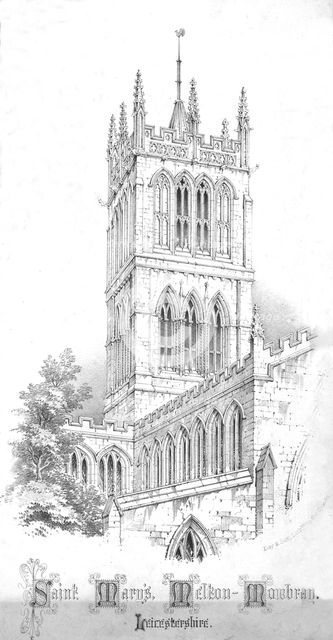 'Saint Mary's, Melton-Mowbray. Leicestershire', c1850s. Artist: Day & Son.