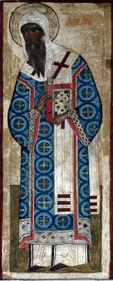 Saint Metropolit Alexius, 16th century. Creator: Russian icon