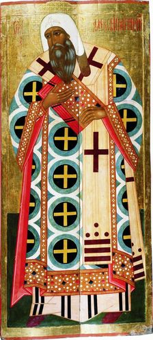 Saint Metropolit Alexius c1580. Creator: Russian icon