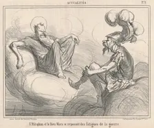 Saint Mitophan et le dieu mars ..., 19th century. Creator: Honore Daumier