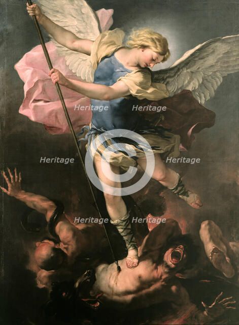 Saint Michael the Archangel, ca 1663. Artist: Giordano, Luca (1632-1705)