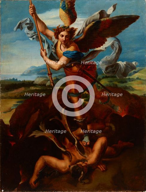Saint Michael the Archangel Vanquishing Satan, 1830. Creator: Rafal Hadziewicz.