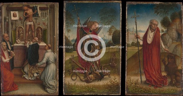 Saint Michael; The Mass of Saint Gregory; Saint Jerome. Creator: Master of the Saint Catherine Legend.
