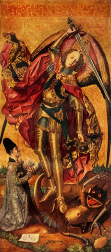 Saint Michael Triumphs over the Devil, 1468, (1946). Creator: Bartolome Bermejo