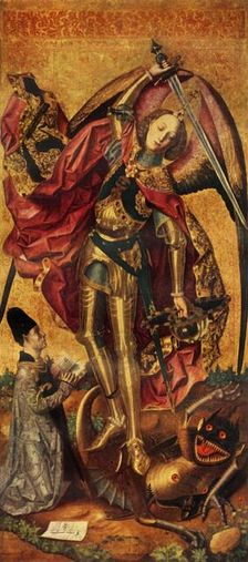 Saint Michael Triumphs over the Devil, 1468, (1946). Creator: Bartolome Bermejo