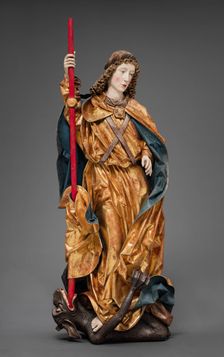 Saint Michael Vanquishing the Devil, c1480. Creator: Workshop of the Harburg Master