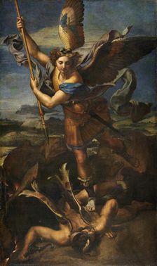 Saint Michael Vanquishing Satan, 1518. Artist: Raphael (1483-1520)
