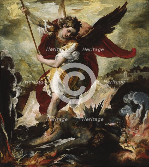Saint Michael Vanquishing Satan. Artist: Maffei, Francesco (ca 1600-1660)