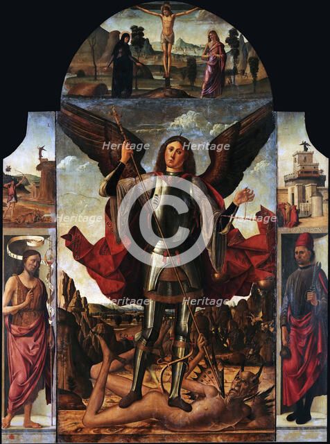 Saint Michael and Stories from His Life (Polyptych), c. 1492. Creator: Pagano, Francesco (active 1471-1506).