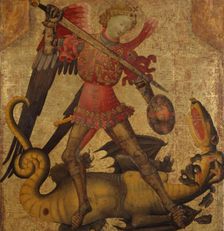 Saint Michael and the Dragon, ca. 1405. Creator: Spanish (Valencian) Painter (active in Italy, early 15th century)