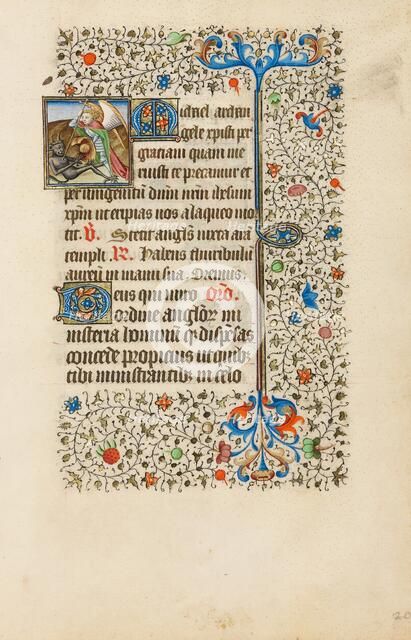 Saint Michael Battling the Devil; Book of Hours, about 1440-1450. Creator: Workshop of the Bedford Master.