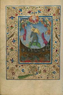 Saint Michael Battling the Devil; Book of Hours, about 1460. Creator: Unknown