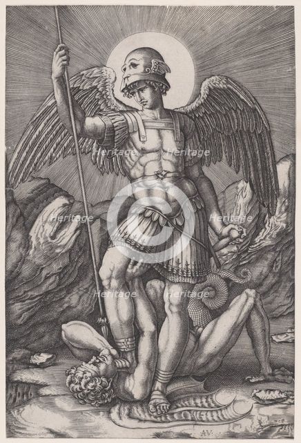 Saint Michael, ca. 1514-16. Creator: Agostino Veneziano.