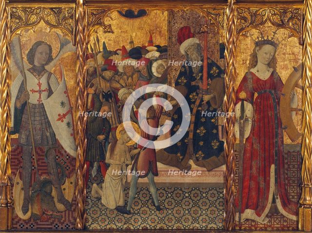 Saint Michael, Martyrdom of Saint Eulalia and Saint Catherine, ca 1442-1445. Artist: Martorell, Bernat, the Elder (1390-1452)